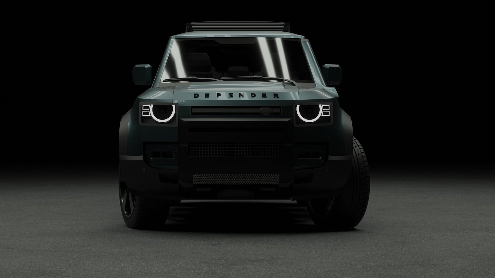 A black and white photo of a car in the dark